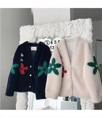 Cardigan maglione a fiori
