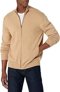Maglione da uomo in cotone con zip intera
